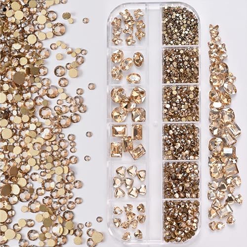 Nail Art Strass steine Kit 12 Gitter Bunte Fladenglas Kristall Edelsteine DIY Maniküre Dekor 3D facetten reicher Nagel diamant für Make-up, Nägel und Handwerk Nail Art Strass steine Kit 12 Gitter Bunte Fladenglas Kristall Edelsteine DIY Maniküre Dekor 3D facetten reicher Nagel diamant für Make-up, Nägel und Handwerk von Generisch