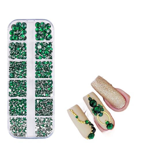 Nail Art Strass steine Kit 12 Gitter Bunte Fladenglas Kristall Edelsteine DIY Maniküre Dekor 3D facetten reicher Nagel diamant für Make-up, Nägel und Handwerk Nail Art Strass steine Kit 12 Gitter Bunte Fladenglas Kristall Edelsteine DIY Maniküre Dekor 3D facetten reicher Nagel diamant für Make-up, Nägel und Handwerk von Generisch