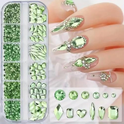 Nail Art Strass steine-Kristall klar Flat back Strass steine, 3D Multi Form Größe Kristall, Champagner Gold Nagel Edelsteine, mit Kit, für DIY Dekorationen Nail Art Strass steine-Kristall klar Flat back Strass steine, 3D Multi Form Größe Kristall, Champagner Gold Nagel Edelsteine, mit Kit, für DIY Dekorationen von Generisch