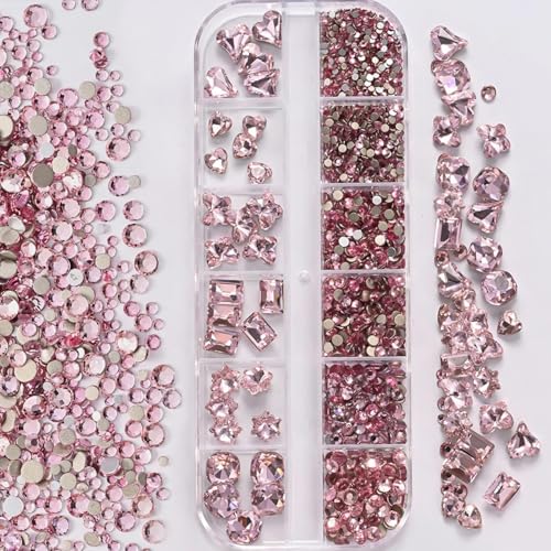 Nail Art Strass steine-Kristall klar Flat back Strass steine, 3D Multi Form Größe Kristall, Champagner Gold Nagel Edelsteine, mit Kit, für DIY Dekorationen Nail Art Strass steine-Kristall klar Flat back Strass steine, 3D Multi Form Größe Kristall, Champagner Gold Nagel Edelsteine, mit Kit, für DIY Dekorationen von Generisch