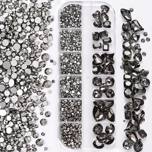 Nail Art Strass steine-Kristall klar Flat back Strass steine, 3D Multi Form Größe Kristall, Champagner Gold Nagel Edelsteine, mit Kit, für DIY Dekorationen Nail Art Strass steine-Kristall klar Flat back Strass steine, 3D Multi Form Größe Kristall, Champagner Gold Nagel Edelsteine, mit Kit, für DIY Dekorationen von Generisch