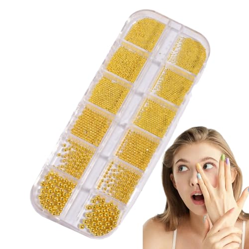 Nail Beads, Silver Gold, Mixed Size Caviar Bead Set Manicure Accessories Variety Pack, for Crafts Decoration, Jewelry Making, Design, Salon Styling and Designs Nail Beads, Silver Gold, Mixed Size Caviar Bead Set Manicure Accessories Variety Pack, for Crafts Decoration, Jewelry Making, Design, Salon Styling and Designs von Generisch