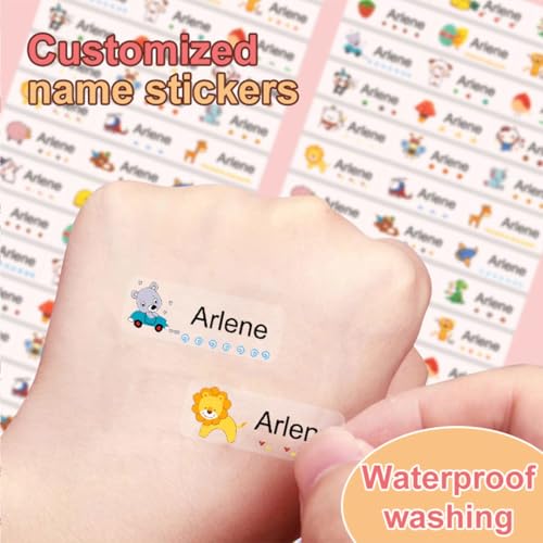 Namensetiketten für Kleidung & Gegenstände (50, Weiß) Bügelfreie Etiketten, Personalisierte und Waschbare Kleidung Kinder Namensaufkleber Aufkleber Schule von Generisch