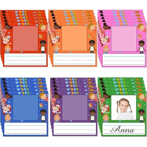 Namensschilder, selbstklebende Foto-Namensschilder für Schreibtische, Klassenzimmer-Etiketten mit Platz für Fotos, bunte Pinnwand-Dekoration für Kubbies, Mülleimer und Büro, 96 Stück Namensschilder, selbstklebende Foto-Namensschilder für Schreibtische, Klassenzimmer-Etiketten mit Platz für Fotos, bunte Pinnwand-Dekoration für Kubbies, Mülleimer und Büro, 96 Stück von Generisch
