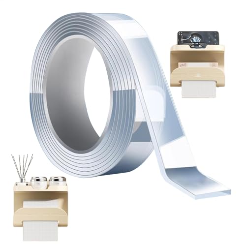 Nano Tape – Doppelseitiges Klebeband | Transparentes Montageband | Abnehmbares Nanotechnologie-Klebeband | Robuste, Transparente Kleberolle, Wasserdicht Und Schneidbar Für Wandfliesen, Keramik Und Hol von Generisch