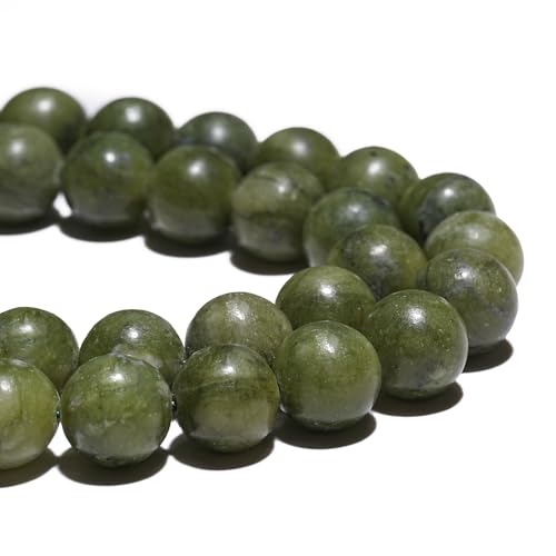 Natürliche 8 mm Taiwan-Jade-Edelsteinperlen, poliert, rund, glatt, für Armbänder, Schmuckherstellung, 38,1 cm lose Perlen von Generisch