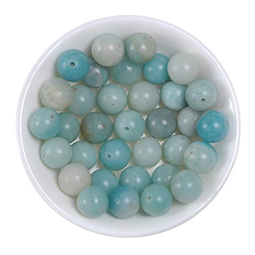 Natürliche Amazonit-Edelsteine, rund, lose Perlen (Energie/Heilung), 4 mm, 1 Strang, 15 Stück, für DIY-Schmuckherstellung von Generisch