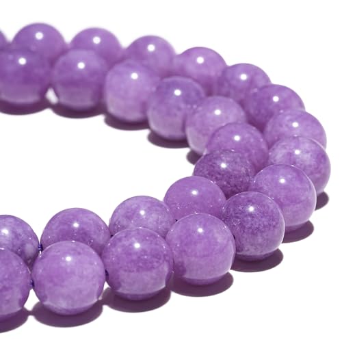 Natürliche Edelsteinperlen, 8 mm, Lavendel, violett, Chalcedon, poliert, rund, glatt, für Armbänder, Schmuckherstellung, 38,1 cm, lose Natürliche Edelsteinperlen, 8 mm, Lavendel, violett, Chalcedon, poliert, rund, glatt, für Armbänder, Schmuckherstellung, 38,1 cm, lose von Generisch