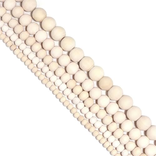 Natürliche Holzperlen zur Schmuckherstellung, rund, lose Abstandshalter, DIY-Armband, wie gezeigt, 10 mm (45 Stück) von Generisch