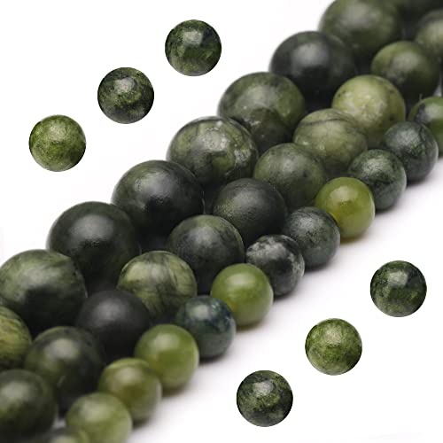 Natürliche Jadeperlen zur Schmuckherstellung, 8 mm, grüne Jade, poliert, rund, glatt, Perlen für Armband, Halskette, 38,1 cm Natürliche Jadeperlen zur Schmuckherstellung, 8 mm, grüne Jade, poliert, rund, glatt, Perlen für Armband, Halskette, 38,1 cm von Generisch