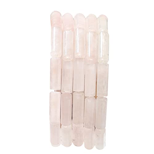 Natürliche Rosenquarz-Kristallperlen, 13 x 4 mm, 30 Stück, Zylinder, lose Halbedelsteinperlen für Schmuckherstellung, Design (UKA-A358) von Generisch