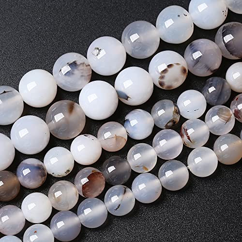 Natürliche Sardonyx-Achat-Perlen für Schmuckherstellung, 10 mm, 36 Stück (Sardonyx-weißer Achat, 10 mm) von Generisch