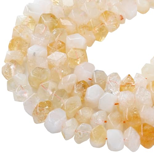 Natürliche Zitrinkristall-Perlen, 6 x 11 mm, 50 Stück, 38,1 cm, unregelmäßig, speziell geschliffene Steinperlen für Schmuckherstellung, DIY-Armbänder Natürliche Zitrinkristall-Perlen, 6 x 11 mm, 50 Stück, 38,1 cm, unregelmäßig, speziell geschliffene Steinperlen für Schmuckherstellung, DIY-Armbänder von Generisch