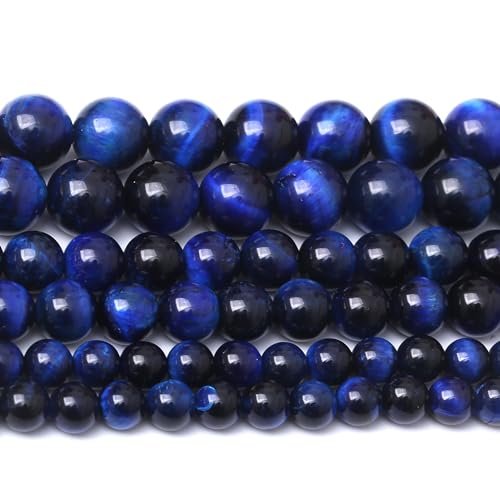 Natürliche azurblaue Tigerauge-Perlen, Edelstein, runde Kristall-Energie für Schmuckherstellung, DIY-Armband, Halskette, 1 Strang, 39,4 cm, 90 Stück, 4 mm Natürliche azurblaue Tigerauge-Perlen, Edelstein, runde Kristall-Energie für Schmuckherstellung, DIY-Armband, Halskette, 1 Strang, 39,4 cm, 90 Stück, 4 mm von Generisch