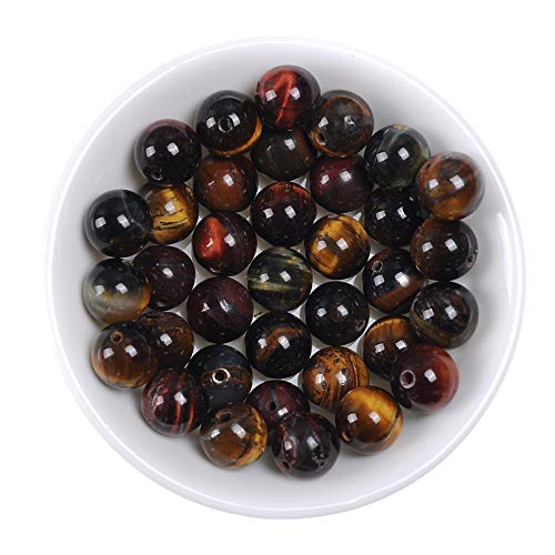 Natürliche dreifarbige Tigerauge-Edelsteine, rund, lose Perlen (Energie/Heilung), 8 mm, 1 Strang, 15 Stück, für DIY-Schmuckherstellung von Generisch