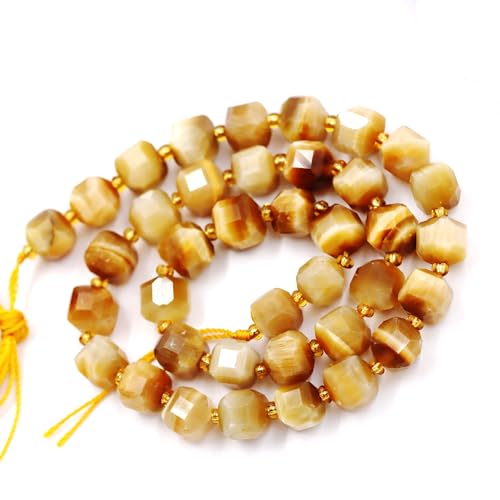Natürliche facettierte Steinperlen zur Schmuckherstellung, verkauft pro Beutel, 5 Stränge innen, Würfel, goldenes Tigerauge, 6 mm, Eu9-k9126 Natürliche facettierte Steinperlen zur Schmuckherstellung, verkauft pro Beutel, 5 Stränge innen, Würfel, goldenes Tigerauge, 6 mm, Eu9-k9126 von Generisch