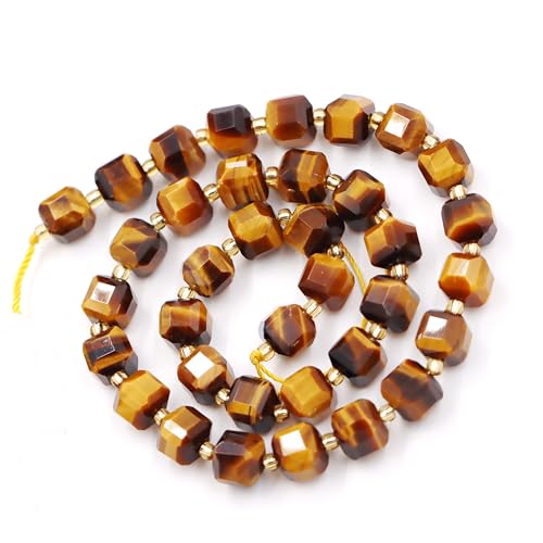 Natürliche facettierte Steinperlen zur Schmuckherstellung, verkauft pro Beutel, 5 Stränge innen, Würfel-Tigerauge, 8 mm, Eu9-k9411 Natürliche facettierte Steinperlen zur Schmuckherstellung, verkauft pro Beutel, 5 Stränge innen, Würfel-Tigerauge, 8 mm, Eu9-k9411 von Generisch