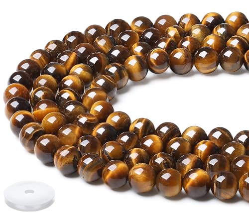 Natürliche gelbe Tigerauge-Perlen, 8 mm, Kristallperlen, lose DIY, runde Steinperlen, 100 Stück Natürliche gelbe Tigerauge-Perlen, 8 mm, Kristallperlen, lose DIY, runde Steinperlen, 100 Stück von Generisch