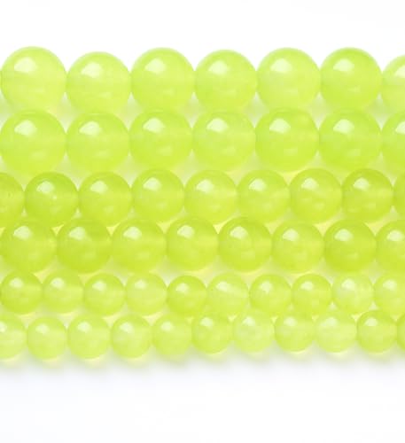 Natürliche grüne Apfel-Jade-Perlen, Edelstein, runde Kristall-Energie für Schmuckherstellung, DIY-Armband, Halskette, 1 Strang, 39,4 cm, 31 Stück, 12 mm von Generisch