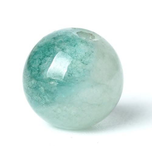 Natürliche grüne Jaspisperlen, rund, lose Edelstein-Energieheilperlen, 1 mm Loch, glatte Perlen für Armbänder, Halsketten, Ohrringe, Schmuckherstellung, 8 mm, 100 Stück von Generisch
