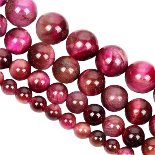 Natürliche lose Abstandshalter-Perlen für selbstgemachte Armbänder, Schmuckzubehör, Plektrumgröße: 4/6/8/10/12 mm, Rot, 12 mm (ca. 30 Stück) von Generisch