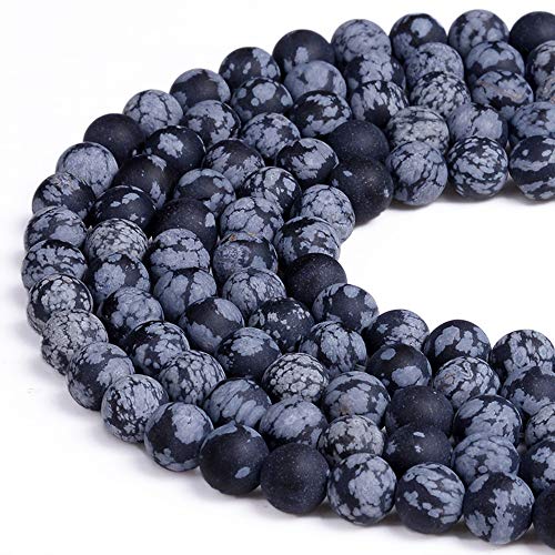Natürliche matte Schneeflocken-Obsidian-Edelsteine, lose Perlen, 6 mm, glatt, rund, ca. 38,1 cm, für DIY-Armbänder, Halsketten und Schmuckherstellung Natürliche matte Schneeflocken-Obsidian-Edelsteine, lose Perlen, 6 mm, glatt, rund, ca. 38,1 cm, für DIY-Armbänder, Halsketten und Schmuckherstellung von Generisch