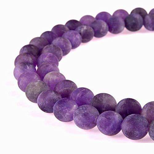 Natürliche matte violette Amethyst-Edelsteinperlen, lose Perlen, 8 mm, matt, rund, ca. 39 cm, für DIY-Armbänder, Halsketten und Schmuckherstellung Natürliche matte violette Amethyst-Edelsteinperlen, lose Perlen, 8 mm, matt, rund, ca. 39 cm, für DIY-Armbänder, Halsketten und Schmuckherstellung von Generisch