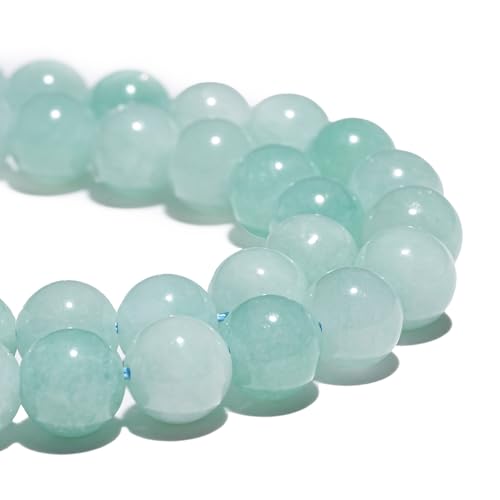 Natürlicher Edelstein, 10 mm, Cyan, Angelit-Perlen, poliert, rund, glatt, für Armbänder, Schmuckherstellung, lose Perlen, 38,1 cm (15 Zoll), UK9,10809 von Generisch