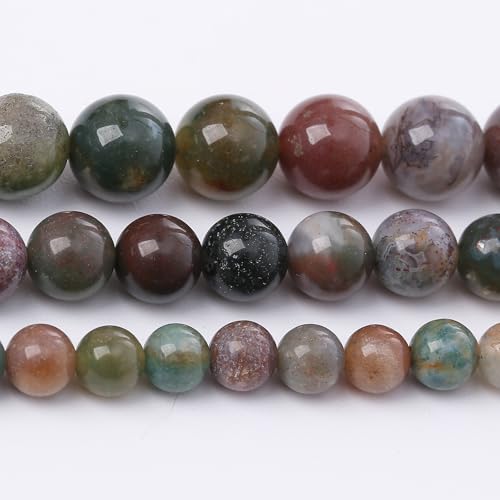 Natürlicher indischer Achat-Edelstein, runde Kristall-Energie-Jade-Perlen für selbstgemachte Armbänder, Halsketten, Schmuck, 1 Strang, 39,4 cm, 45 Stück, 8 mm Natürlicher indischer Achat-Edelstein, runde Kristall-Energie-Jade-Perlen für selbstgemachte Armbänder, Halsketten, Schmuck, 1 Strang, 39,4 cm, 45 Stück, 8 mm von Generisch