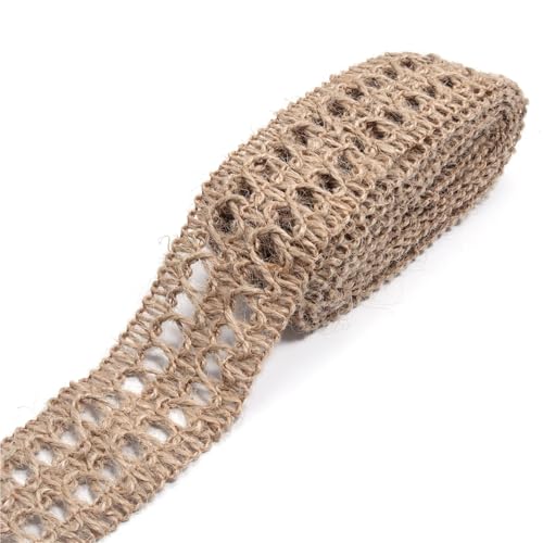 Natürliches Jute-Sackleinenband, Vintage, rustikales Leinen, Sackleinen, DIY-Schleifen, Basteln, Geschenkverpackung, Kleidungszubehör, Party-Dekoration, 2 m pro Los(Style 7 Width 4.2cm) von Generisch