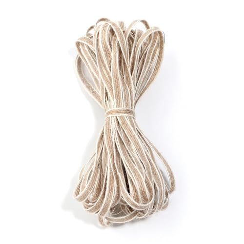Natürliches Jute-Sackleinenband, Vintage-Stil, rustikales Leinen, Sackleinen, Näh-Hanf-Zubehör for DIY-Schleifen, Basteln, Geschenkverpackungen, Party- und Hochzeitsdekoration(Width 0.6cm x 2m) von Generisch