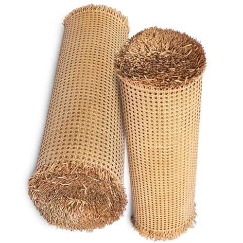 Natürliches Rattan-Blatt für Caning-Projekte, 60 cm breit, Wiener Stroh für Stühle, vorgewebt, offenes Gewebe, Rohr-Reparatur-Set für Korbgeflecht-Ersatz (35 x 15 cm) von Generisch