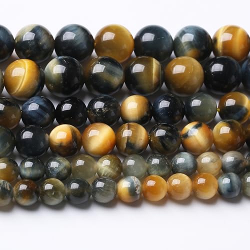 Natural Dream Tiger Edelstein, runde Kristall-Energie-Jade-Perlen für selbstgemachte Armbänder, Halsketten, Schmuck, 1 Strang, 39,4 cm, 31 Stück, 12 mm von Generisch