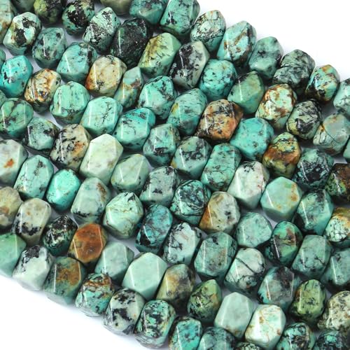 Naturperlen, afrikanischer Türkis, 38,1 cm, unregelmäßig, speziell geschliffen, Steinperlen für Schmuckherstellung, Armband, Zubehör, 6 x 11 mm, 50 Stück von Generisch