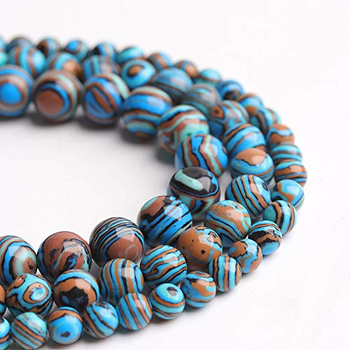 Naturstein, 10 mm, roter Malachit, poliert, rund, glatt, Edelstein für Schmuckherstellung, 38,1 cm (roter Malachit, 10 mm) von Generisch