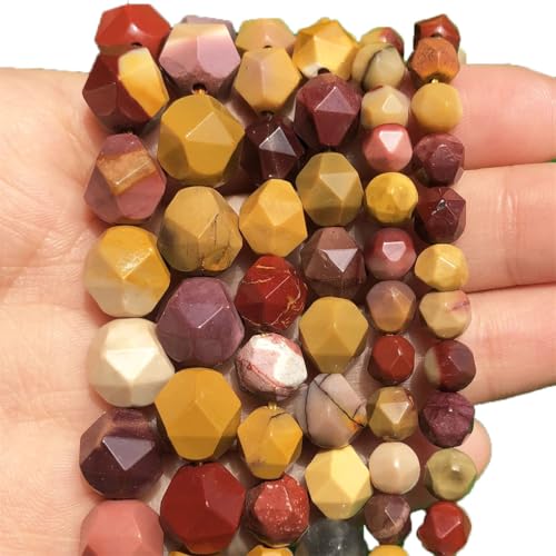 Naturstein, facettierte Edelsteine, lose Abstandshalter, Perlen, DIY, handgefertigtes Armband für Schmuckherstellung, Zubehör, 38,1 cm, wie gezeigt, 8 mm (ca. 46 Stück) von Generisch