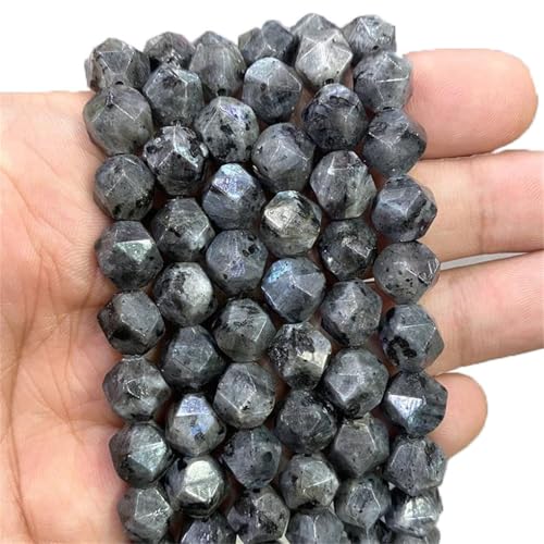 Naturstein, facettierte schwarze Abstandshalter, lose Charm-Perlen für Schmuckherstellung, DIY, Armband, Halskette, 35,6 cm, 10 mm, ca. 34 Stück von Generisch