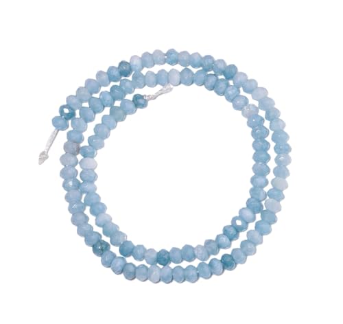 Naturstein-Achat-Perlen, mehrfarbig, Abstandshalter für Schmuckherstellung, Zubehör, DIY-Armbänder, blau, 6 x 4 mm, ca. 75 Stück von Generisch