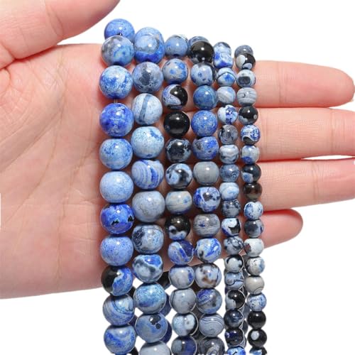 Naturstein-Achat-Perlen, rund, lose Abstandshalter für Schmuckherstellung, DIY, Halsketten, Armbänder, Zubehör, 38,1 cm Durchmesser, 10 mm (ca. 36 Stück) von Generisch