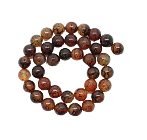 Naturstein-Achat-Perlen, rund, lose Perlen für Schmuckherstellung, Zubehör, DIY-Armband, Zubehör, 14 x 10 mm (ca. 36 Stück) von Generisch