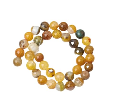 Naturstein-Achat-Perlen, rund, lose Perlen für Schmuckherstellung, Zubehör, DIY-Armband, Zubehör, 16 x 10 mm (ca. 36 Stück) von Generisch