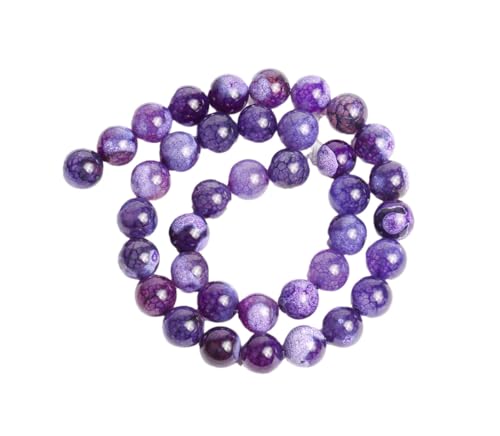 Naturstein-Achat-Perlen, rund, lose Perlen für Schmuckherstellung, Zubehör, DIY-Armband, Zubehör, 9 x 10 mm (ca. 36 Stück) von Generisch
