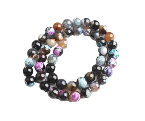 Naturstein-Achat-Perlen, rund, lose Perlen für Schmuckherstellung, Zubehör, DIY-Armband, Zubehör, E, 10 mm (ca. 36 Stück) von Generisch