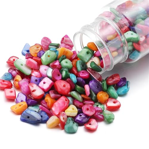 Naturstein Kies Chip Perlen Unregelmäßigen Kristall Quarz Amethyst Amazonit Opal DIY Handwerk Ornament Bonsai Dekor Material(Mix shell beads) von Generisch