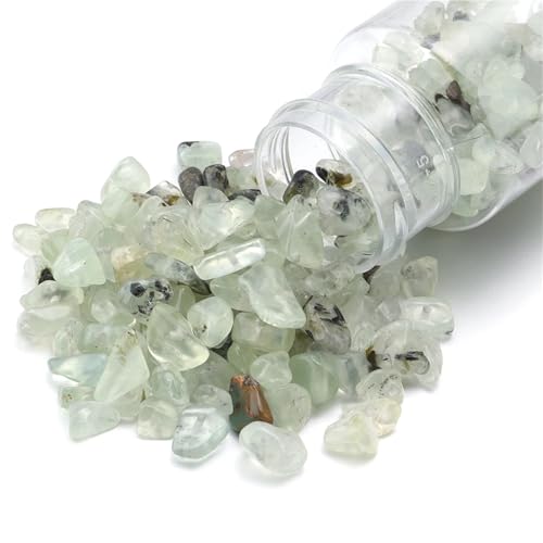 Naturstein Kies Chip Perlen Unregelmäßigen Kristall Quarz Amethyst Amazonit Opal DIY Handwerk Ornament Bonsai Dekor Material(Prehnite) von Generisch