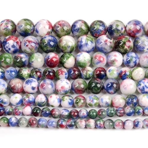 Naturstein-Perlen, rund, lose Perlen für Schmuckherstellung, Handarbeiten, Armbänder, DIY-Strang, 6/8/10/12 mm, EN8, Blau, 10 mm, 36–38 Stück von Generisch