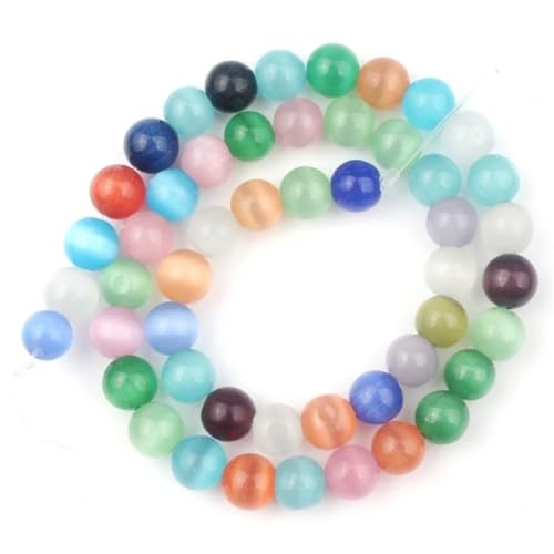 Naturstein-Perlen, rund, lose Perlen für selbstgemachte Schmuckherstellung, Armband, Zubehör, 38,1 cm, mehrfarbig, 10 mm, 36 Stück von Generisch
