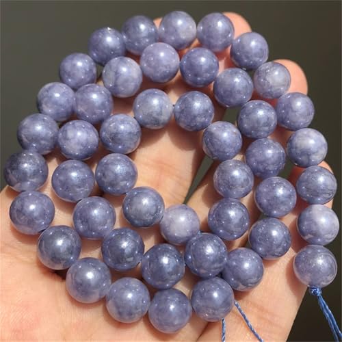 Naturstein-Perlen für Schmuckherstellung, Handarbeit, Armband, DIY, 39,5 cm, 6/8/10 mm, blau beschichtet, 8 mm, 46 Stück Naturstein-Perlen für Schmuckherstellung, Handarbeit, Armband, DIY, 39,5 cm, 6/8/10 mm, blau beschichtet, 8 mm, 46 Stück von Generisch