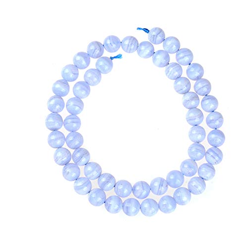 Natursteinperlen, 10 mm, blaue Ader, Edelstein, rund, lose Perlen, Kristall für Schmuckherstellung, DIY, 1 Strang, 38,1 cm von Generisch
