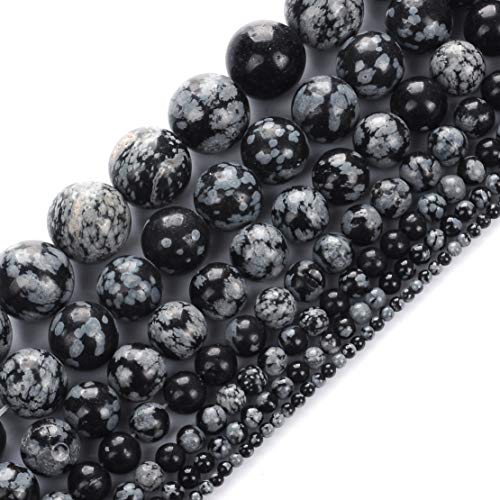 Natursteinperlen, 12 mm, Schneeflocken-Edelstein, rund, lose Perlen, Kristall für Schmuckherstellung, DIY, 1 Strang, 38,1 cm Natursteinperlen, 12 mm, Schneeflocken-Edelstein, rund, lose Perlen, Kristall für Schmuckherstellung, DIY, 1 Strang, 38,1 cm von Generisch